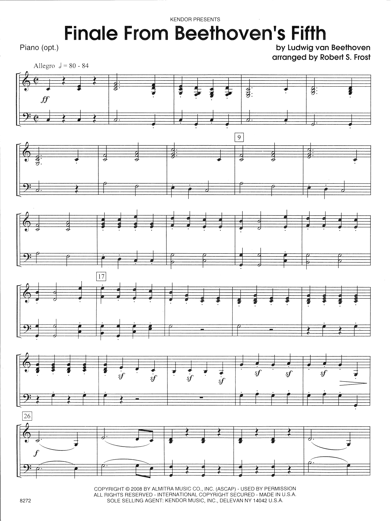 Download Ludwig van Beethoven Finale From Beethoven's Fifth - Piano A Sheet Music