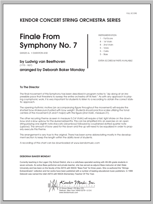 Download Monday Finale From Symphony No. 7 - Full Score Sheet Music