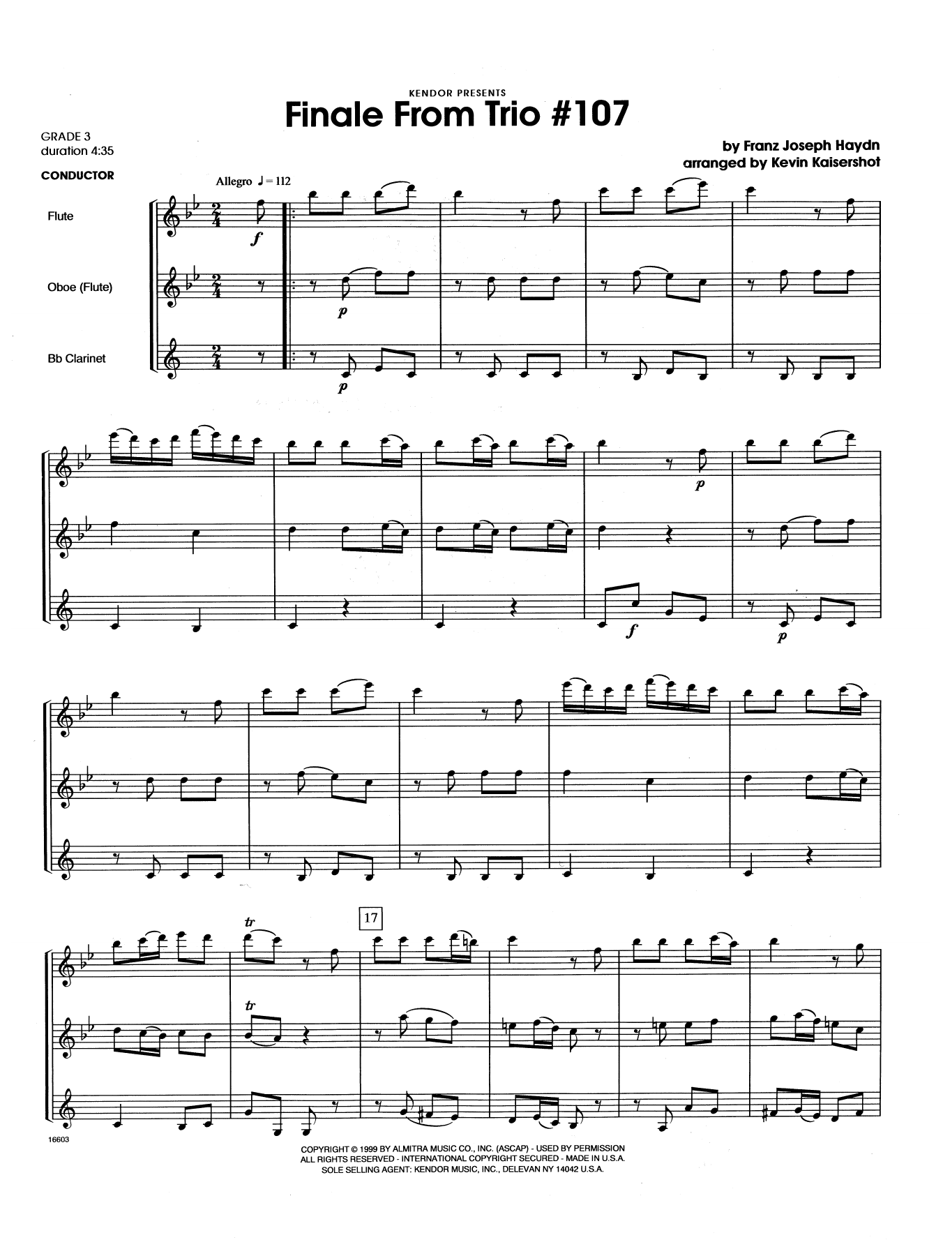 Download Kevin Kaisershot Finale From Trio #107 - Full Score Sheet Music