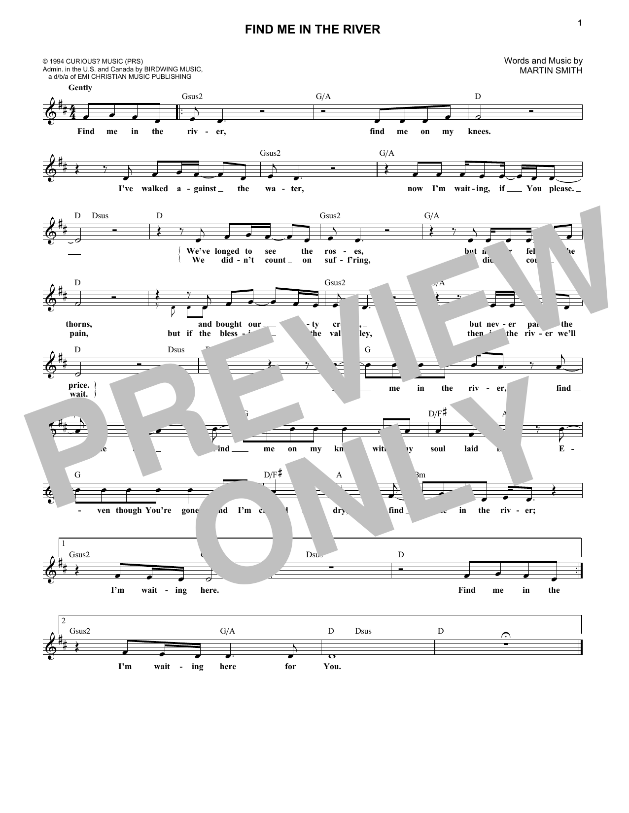 Download Delirious? Find Me In The River Sheet Music