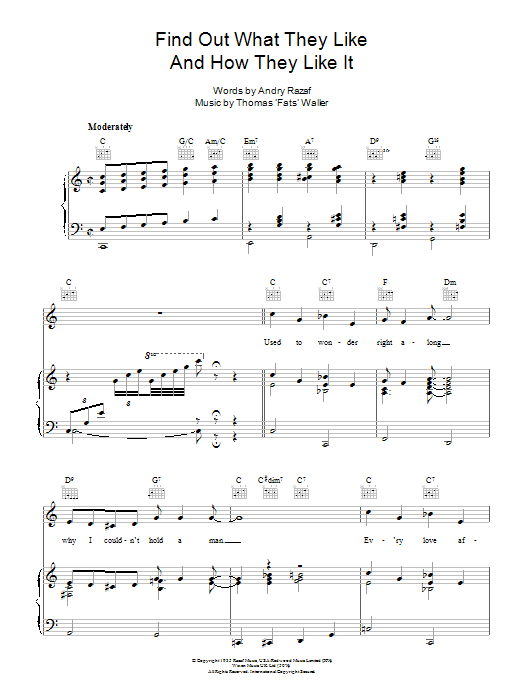 Download Fats Waller Find Out What They Like And How They Li Sheet Music