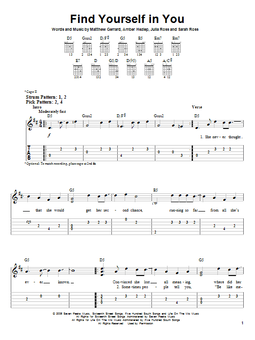 Download Everlife Find Yourself In You Sheet Music
