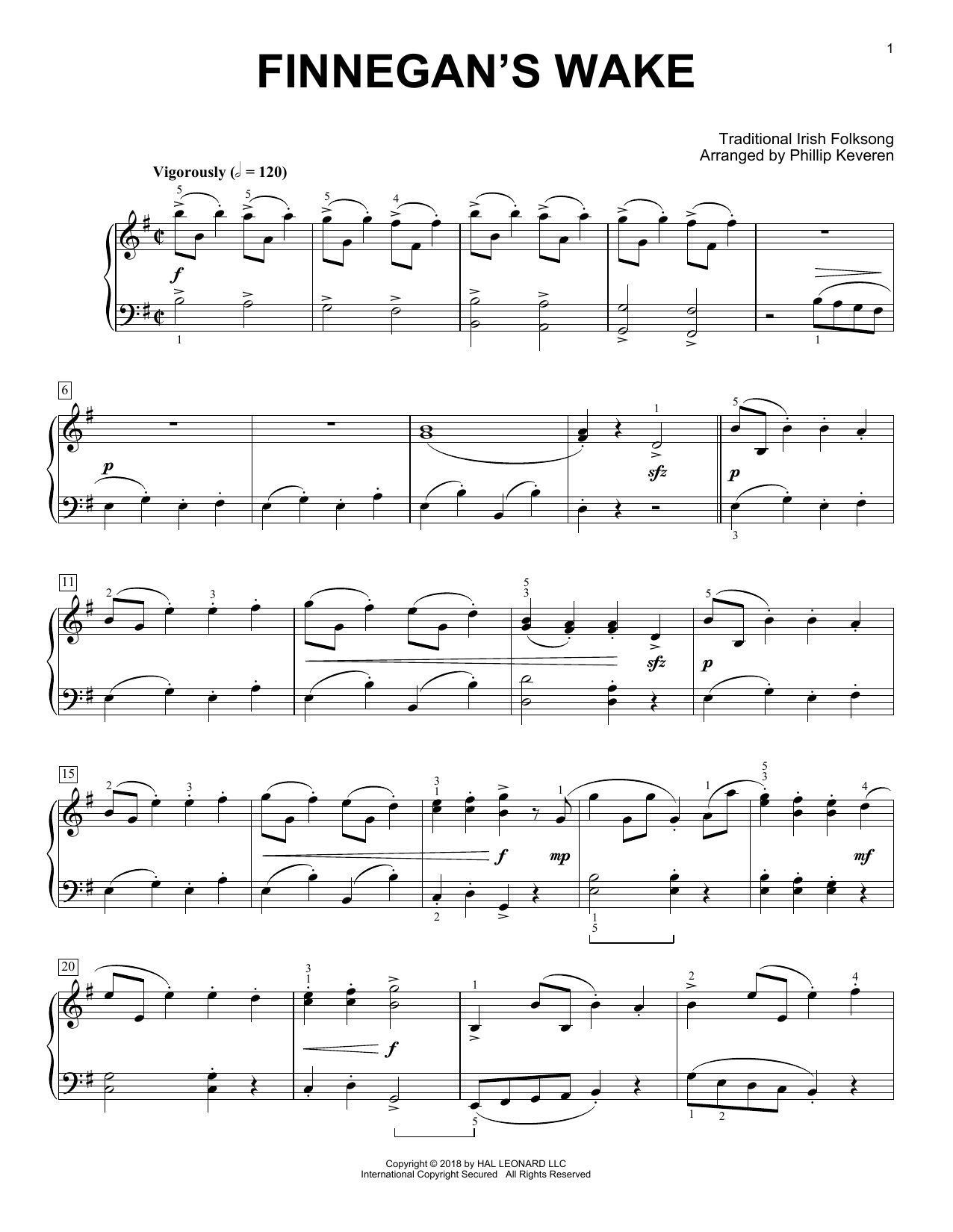 Download Traditional Irish Folk Song Finnegan's Wake [Classical version] (ar Sheet Music