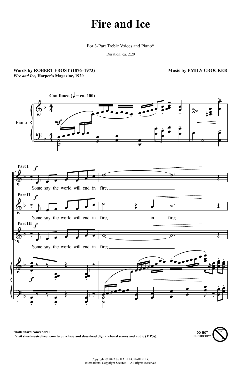 Download Emily Crocker Fire And Ice Sheet Music
