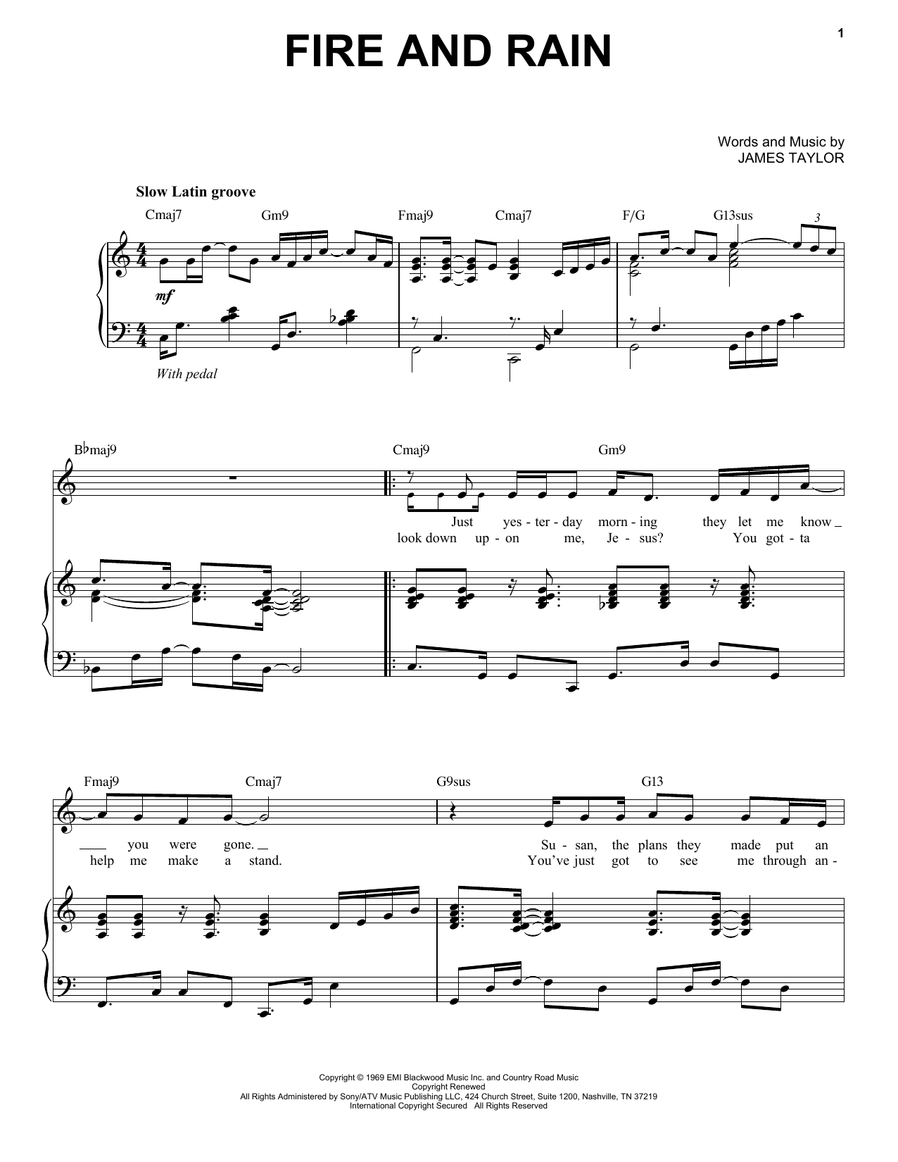 Download James Taylor Fire And Rain [Jazz version] (arr. Bren Sheet Music