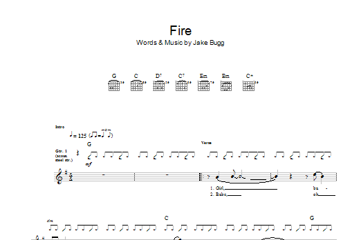 Download Jake Bugg Fire Sheet Music