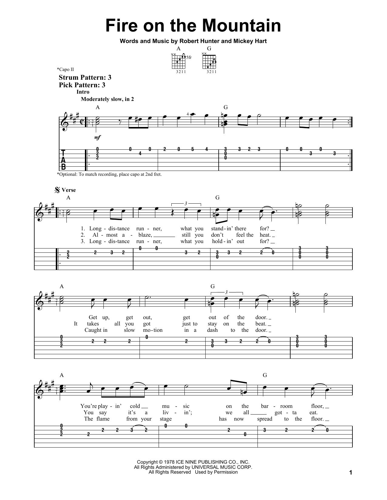 Download Grateful Dead Fire On The Mountain Sheet Music
