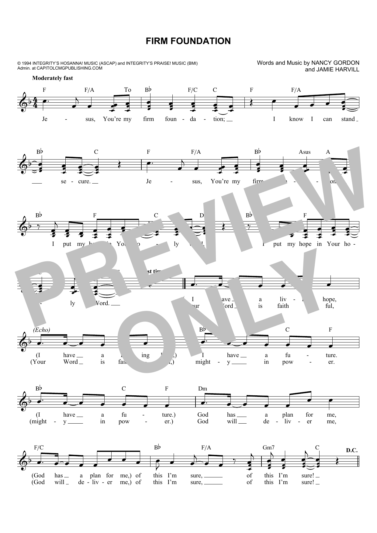Download Jamie Harvill Firm Foundation Sheet Music