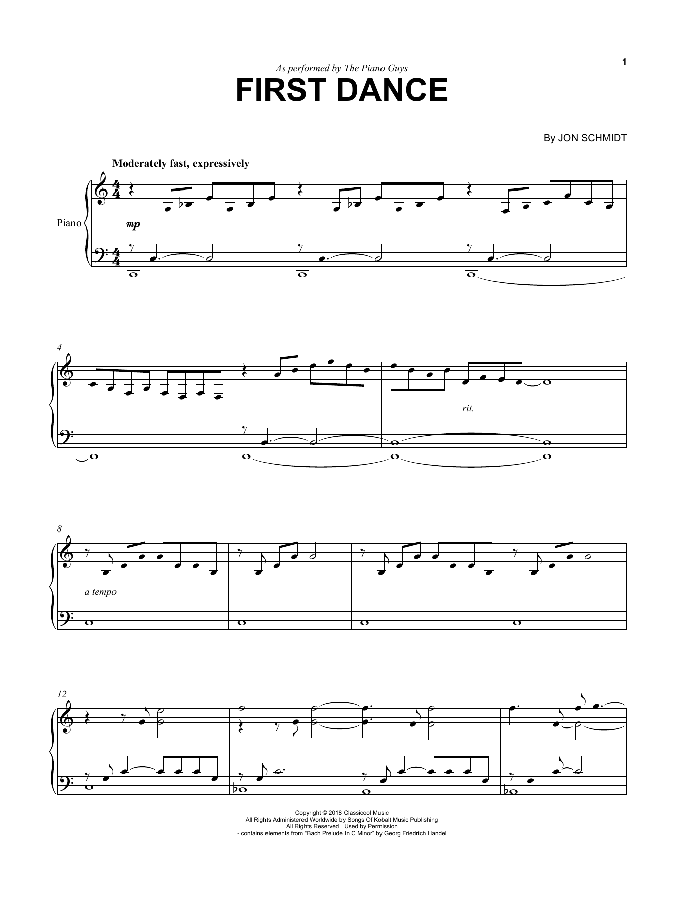 Download The Piano Guys First Dance Sheet Music