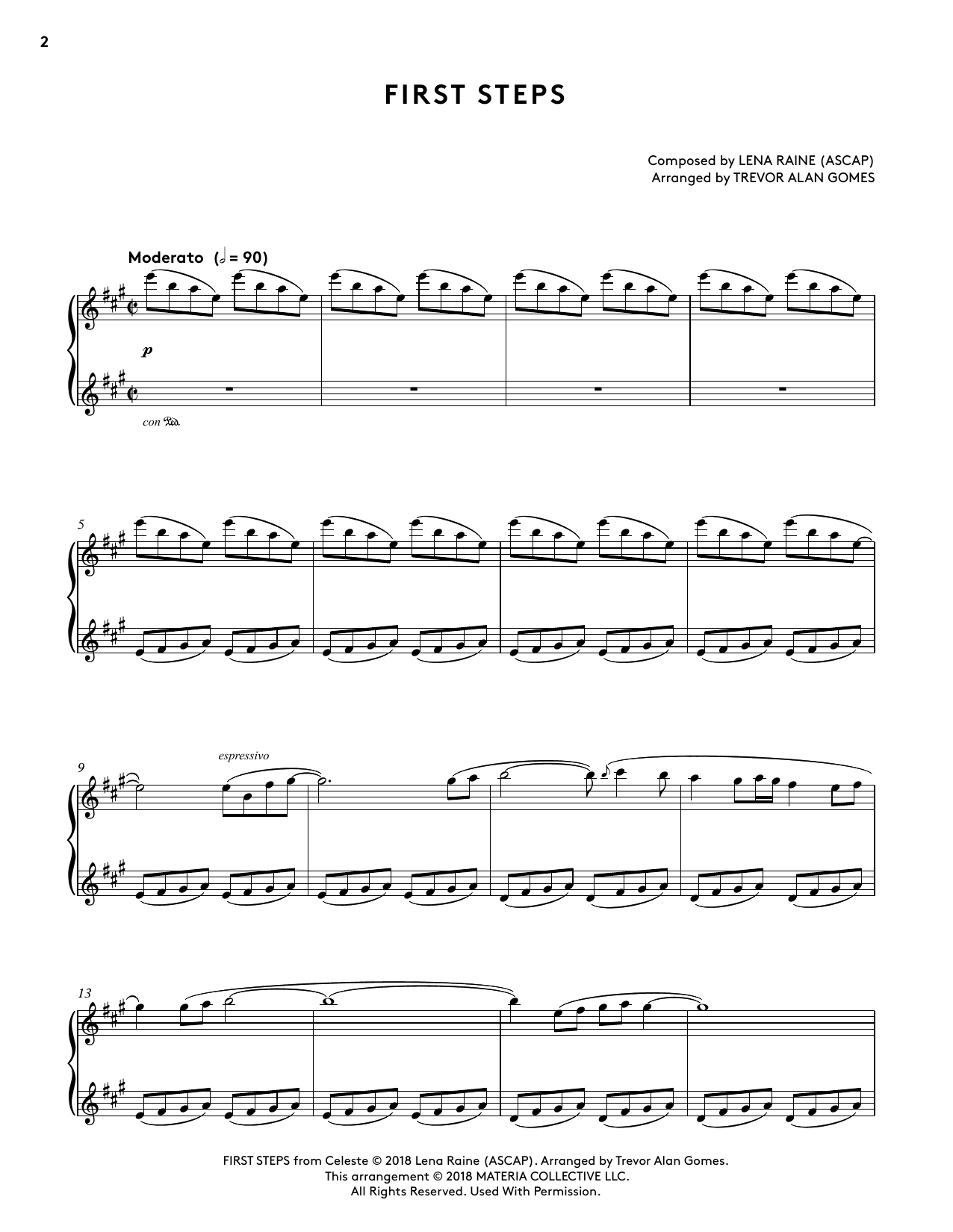 Download Lena Raine First Steps (from Celeste Piano Collect Sheet Music
