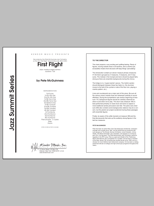 Download McGuinness First Flight - Full Score Sheet Music