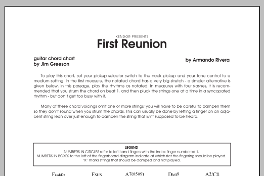 Download Rivera First Reunion - Guitar Chord Chart Sheet Music
