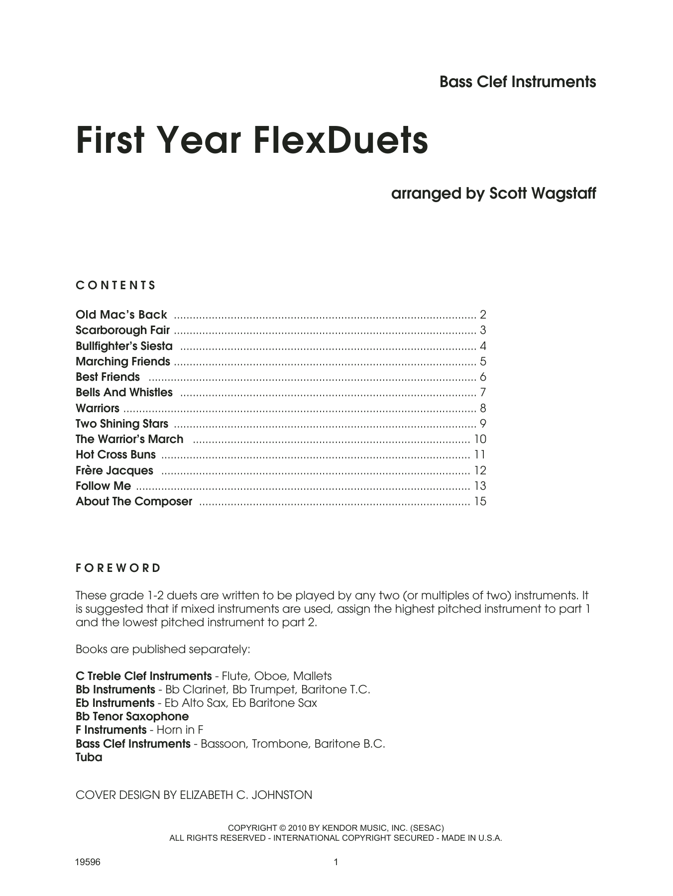 Download Scott Wagstaff First Year FlexDuets - Bass Clef Instru Sheet Music