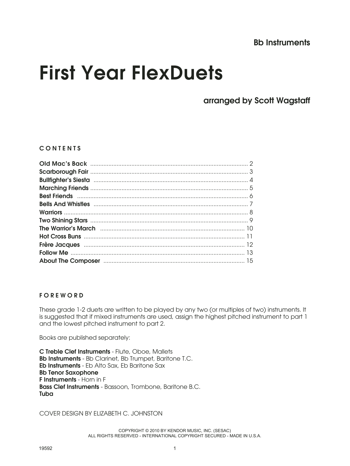 Download Scott Wagstaff First Year FlexDuets - Bb Instruments Sheet Music