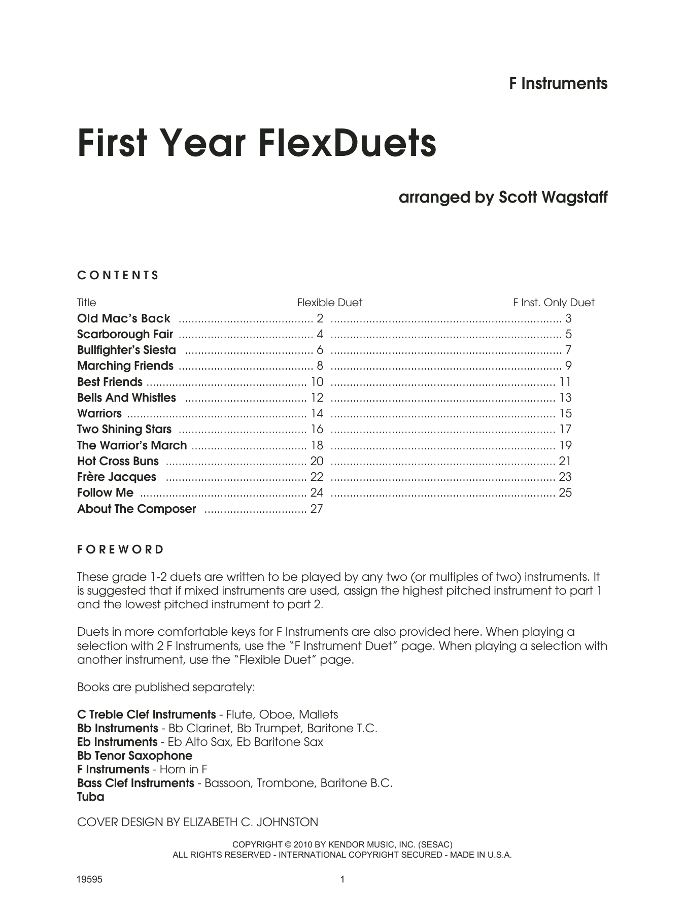 Download Scott Wagstaff First Year FlexDuets - F Instruments Sheet Music