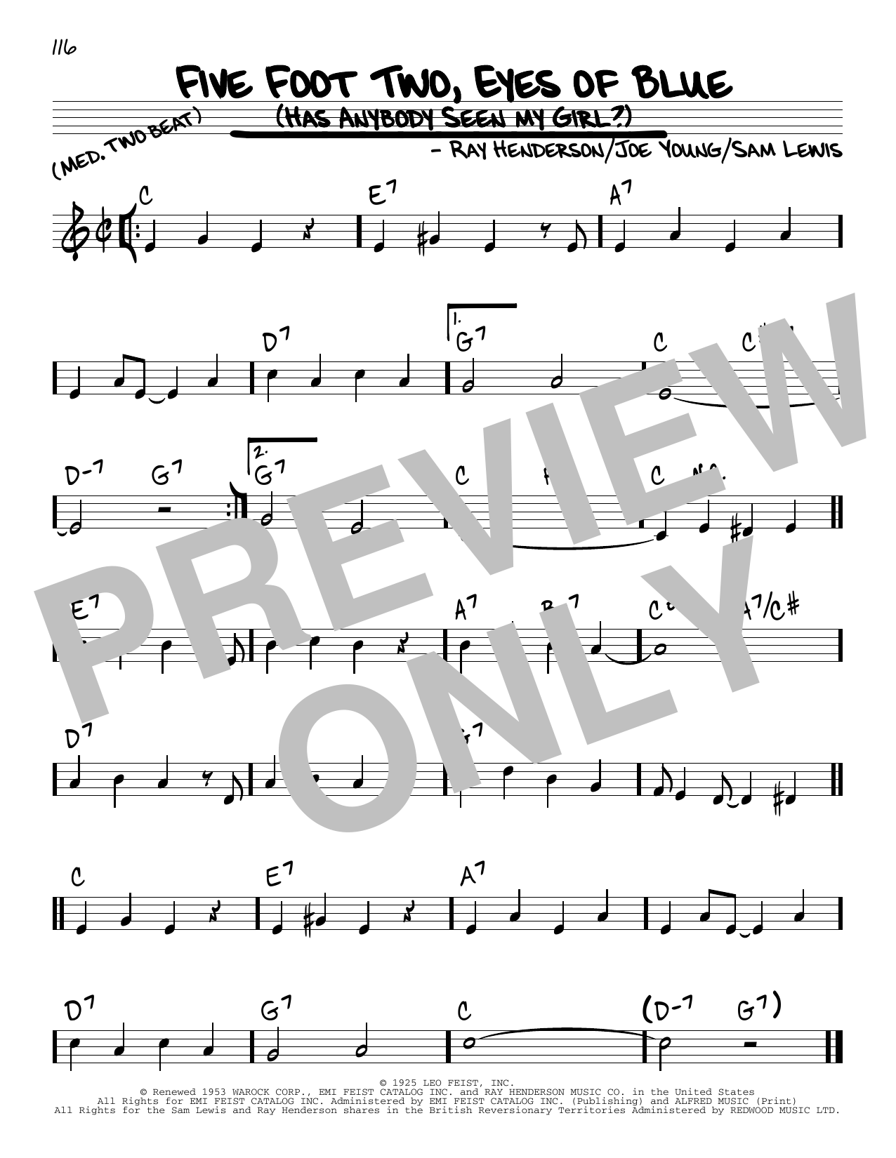 Download Joe Young Five Foot Two, Eyes Of Blue (Has Anybod Sheet Music