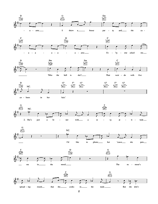McFly Five Colours In Her Hair sheet music notes printable PDF score