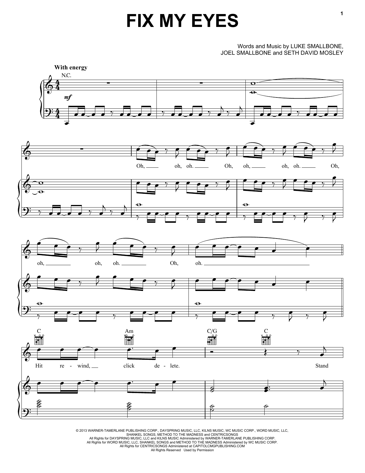 Download for KING & COUNTRY Fix My Eyes Sheet Music