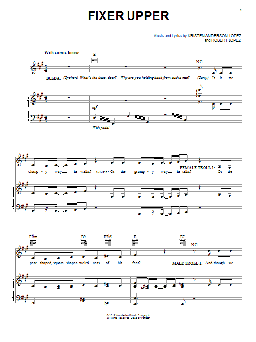 Download Maia Wilson and Cast Fixer Upper (from Disney's Frozen) Sheet Music