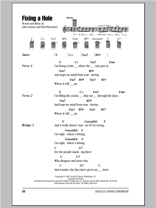 Download The Beatles Fixing A Hole Sheet Music