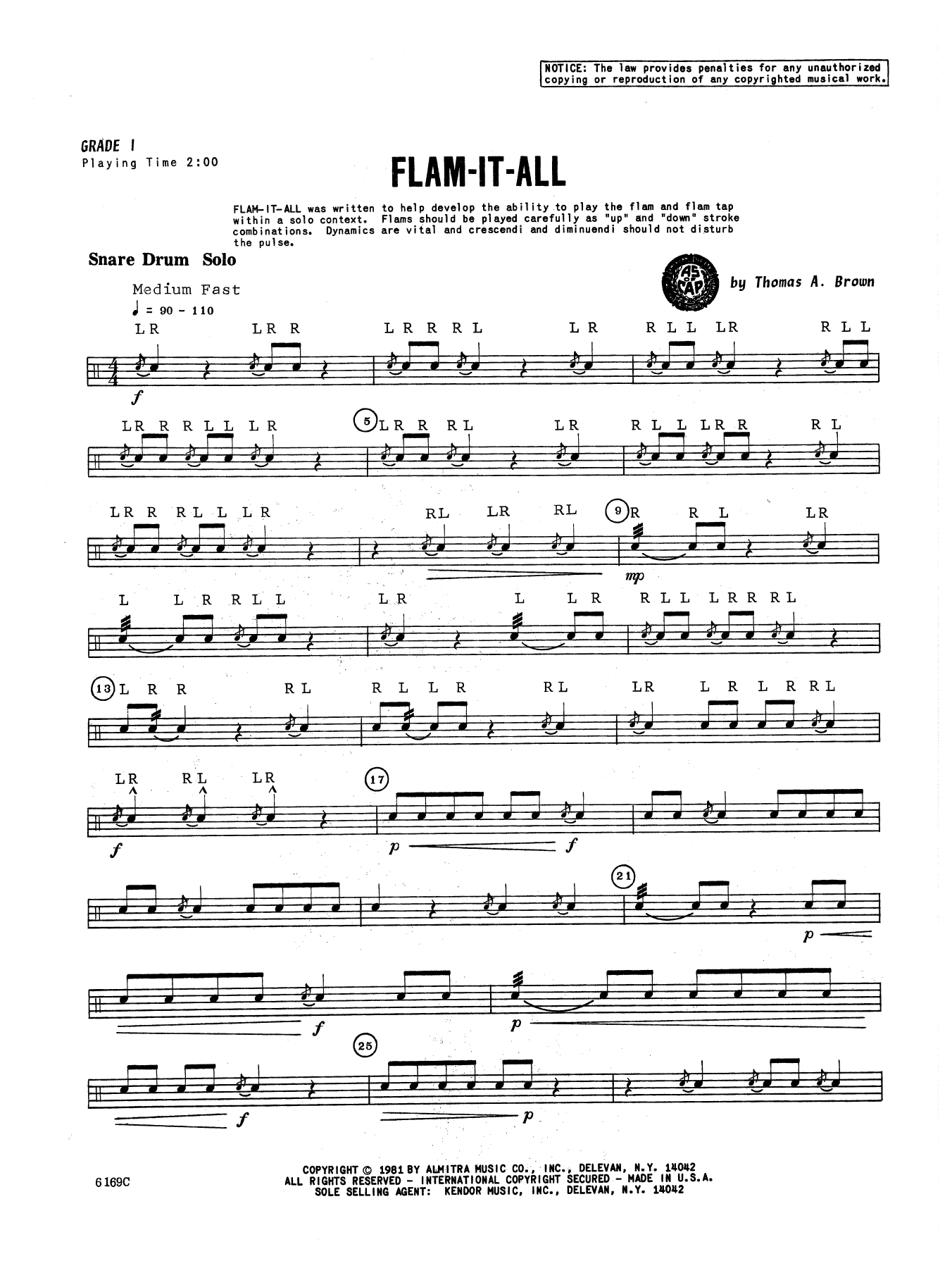 Download Tom Brown Flam-It-All Sheet Music