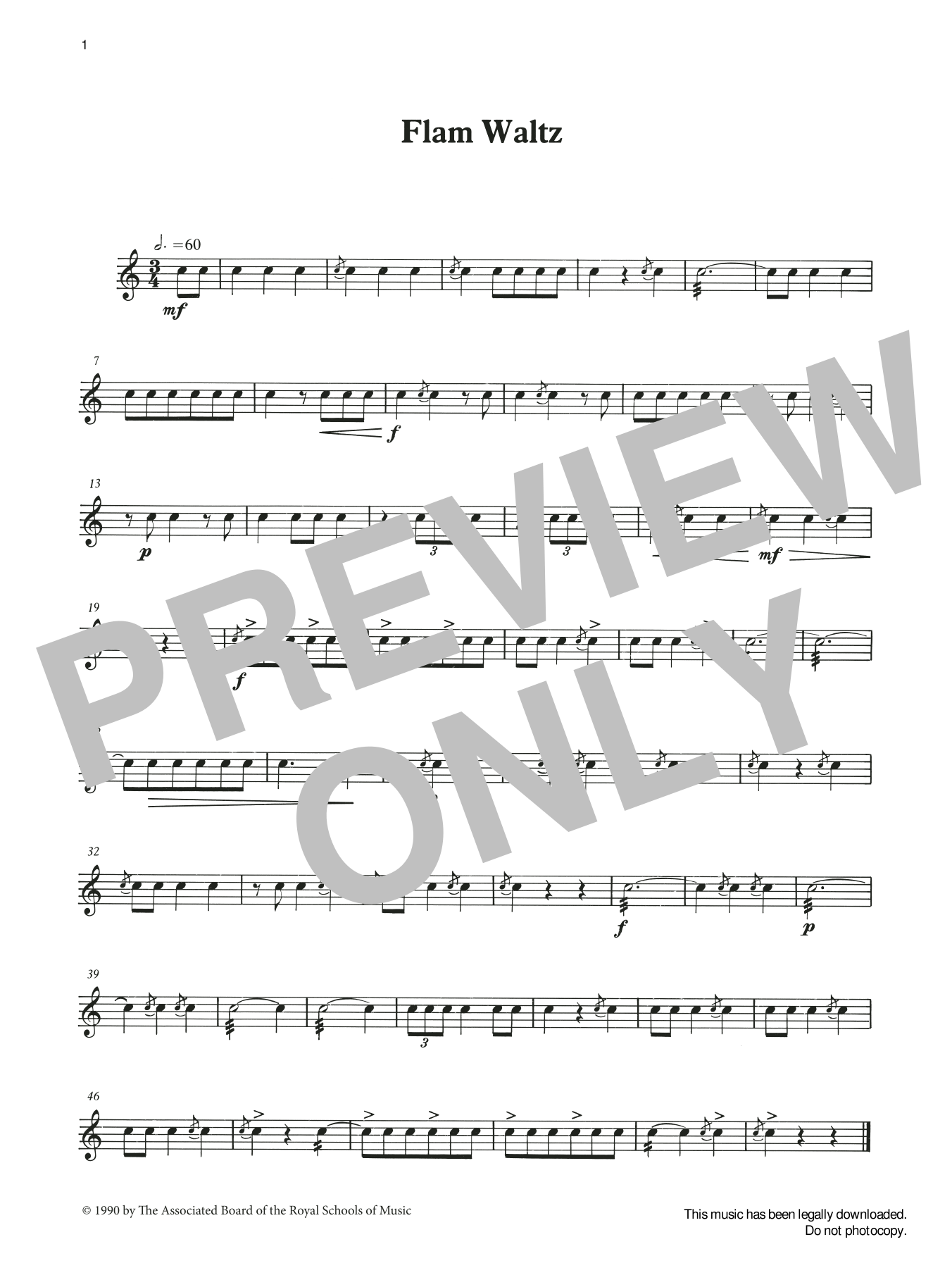 Download Ian Wright and Kevin Hathaway Flam Waltz from Graded Music for Snare Sheet Music