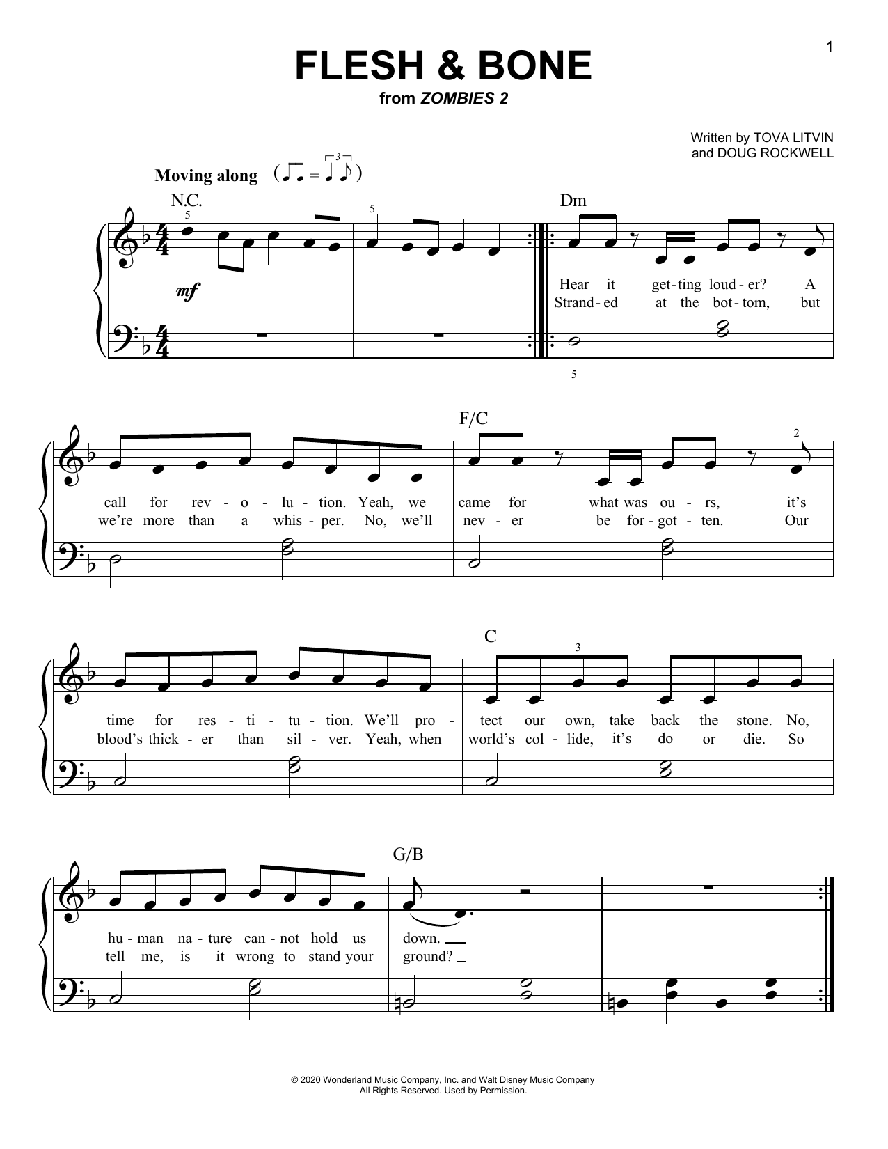 Download Zombies Cast Flesh & Bone (from Disney's Zombies 2) Sheet Music