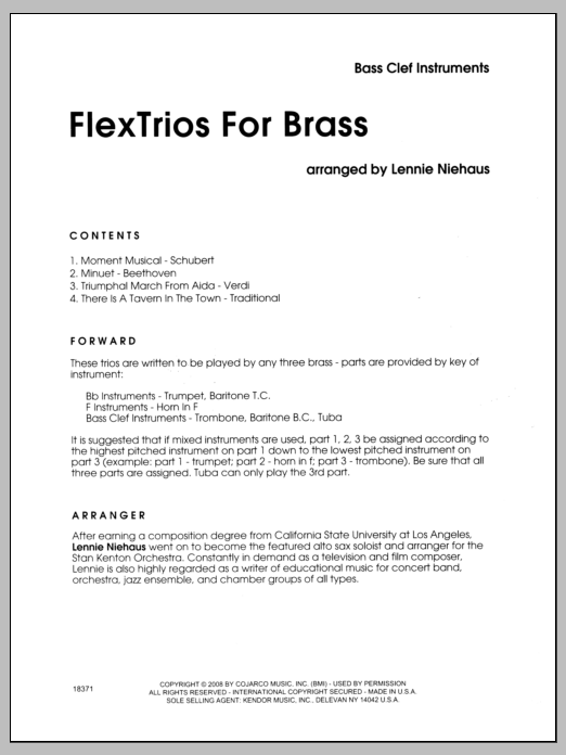 Download Niehaus FlexTrios For Brass (Playable By Any Th Sheet Music