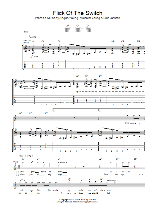 Download AC/DC Flick Of The Switch Sheet Music