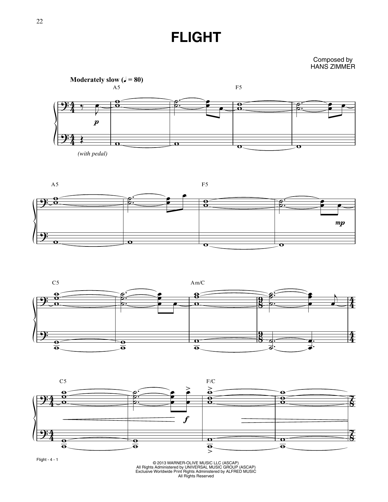 Download Hans Zimmer Flight (from Man Of Steel) Sheet Music