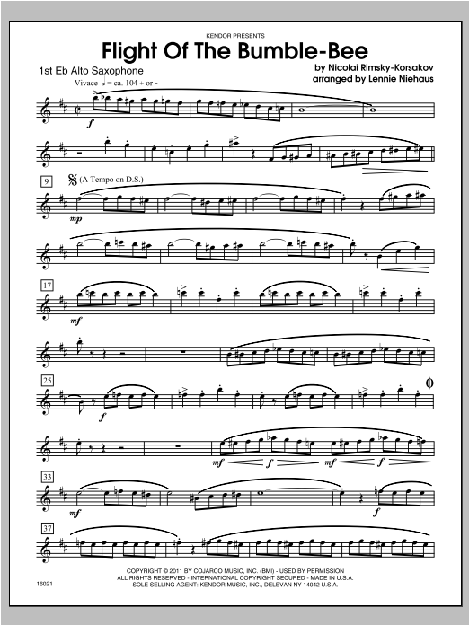 Download Niehaus Flight Of The Bumble-Bee - Alto Sax 1 Sheet Music