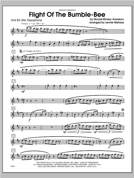 Download Niehaus Flight Of The Bumble-Bee - Alto Sax 2 Sheet Music