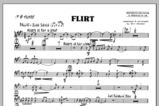 Download Bill Holman Flirt - 1st Bb Trumpet Sheet Music