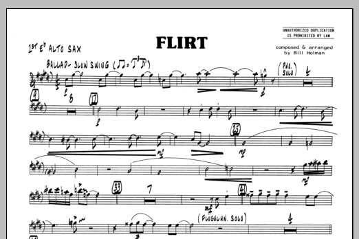 Download Bill Holman Flirt - 1st Eb Alto Saxophone Sheet Music