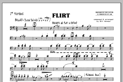 Download Bill Holman Flirt - 1st Trombone Sheet Music