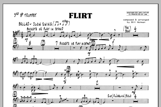 Download Bill Holman Flirt - 3rd Bb Trumpet Sheet Music