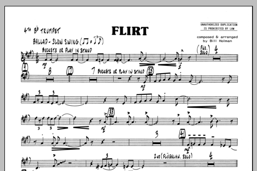 Download Bill Holman Flirt - 4th Bb Trumpet Sheet Music