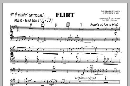 Download Bill Holman Flirt - 5th Bb Trumpet Sheet Music