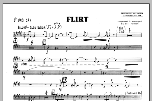 Download Bill Holman Flirt - Eb Baritone Sax Sheet Music