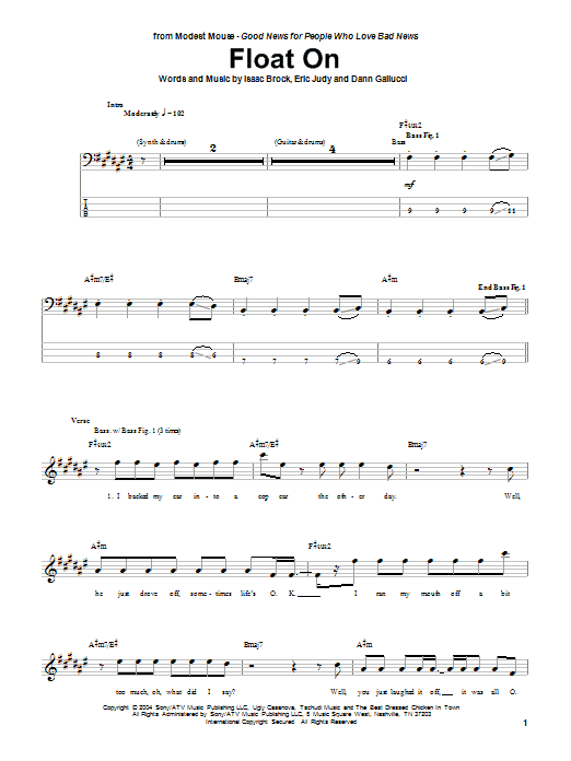 Download Modest Mouse Float On Sheet Music