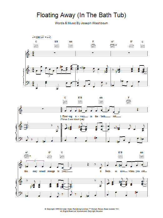 Toploader Floating Away sheet music notes printable PDF score
