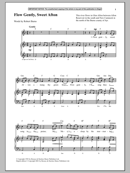 Download Anonymous Flow Gently, Sweet Afton Sheet Music