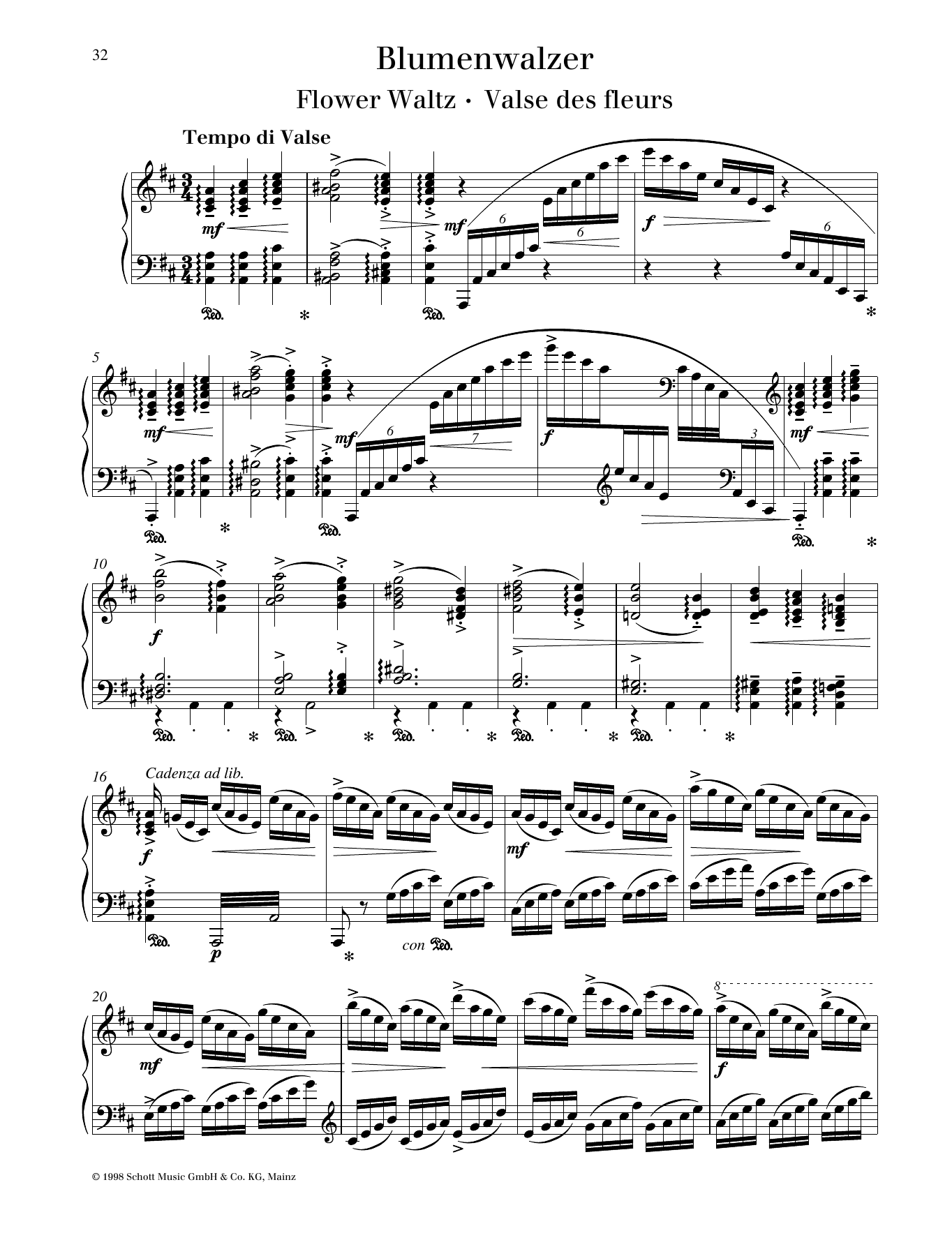 Download Pyotr Il'yich Tchaikovsky Flower Waltz Sheet Music
