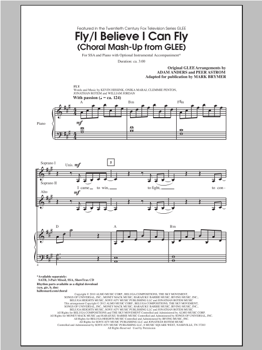 Download Glee Cast I Believe I Can Fly (arr. Mark Brymer) Sheet Music