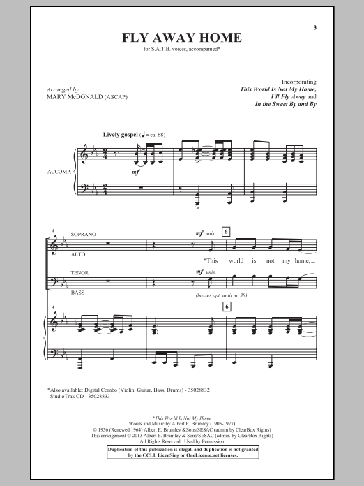 Download Mary McDonald Fly Away Home Sheet Music