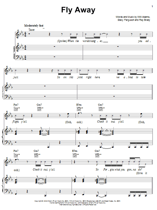 Download The Black Eyed Peas Fly Away Sheet Music