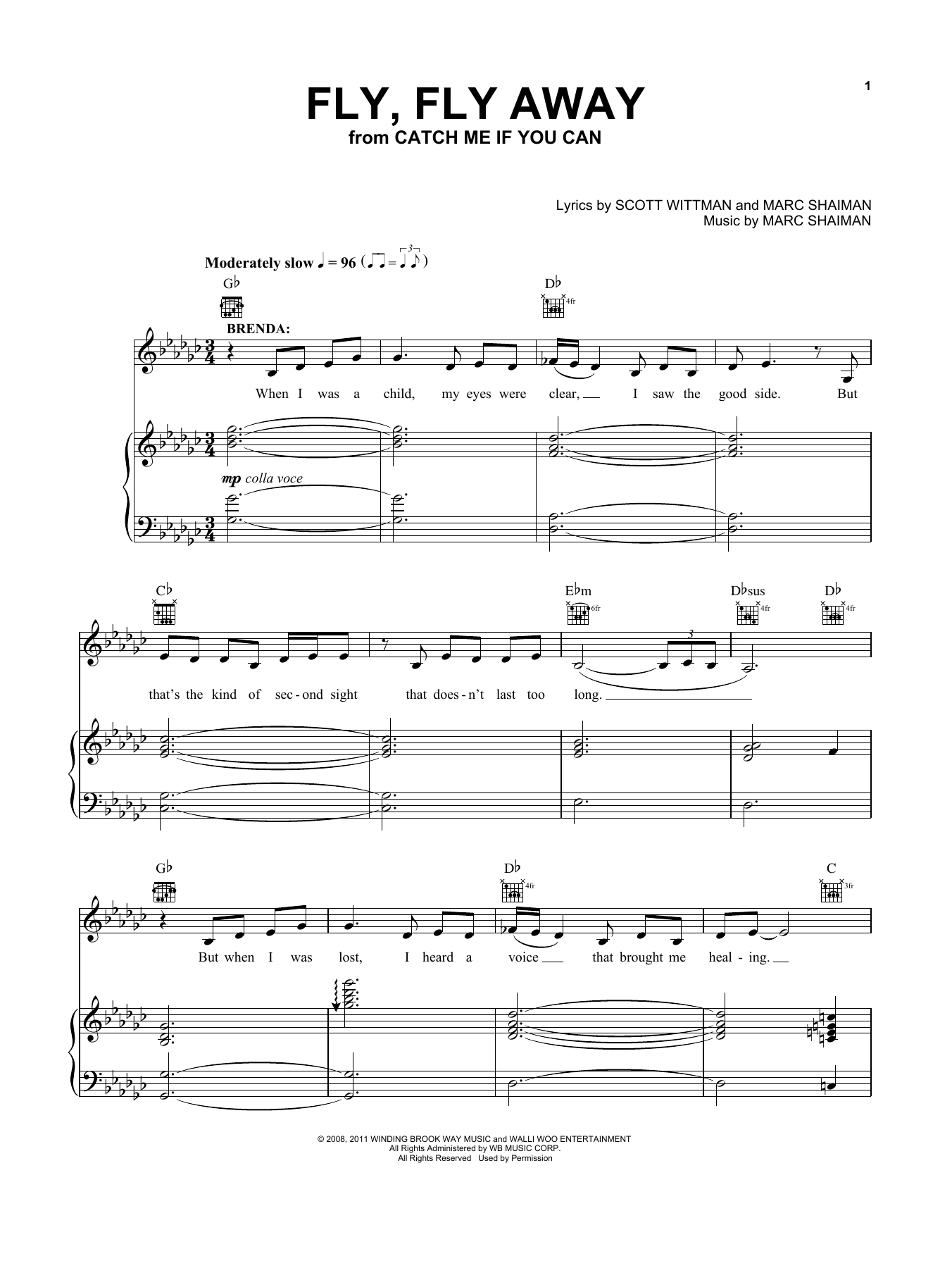 Download Kerry Butler Fly, Fly Away (from Catch Me If You Can Sheet Music