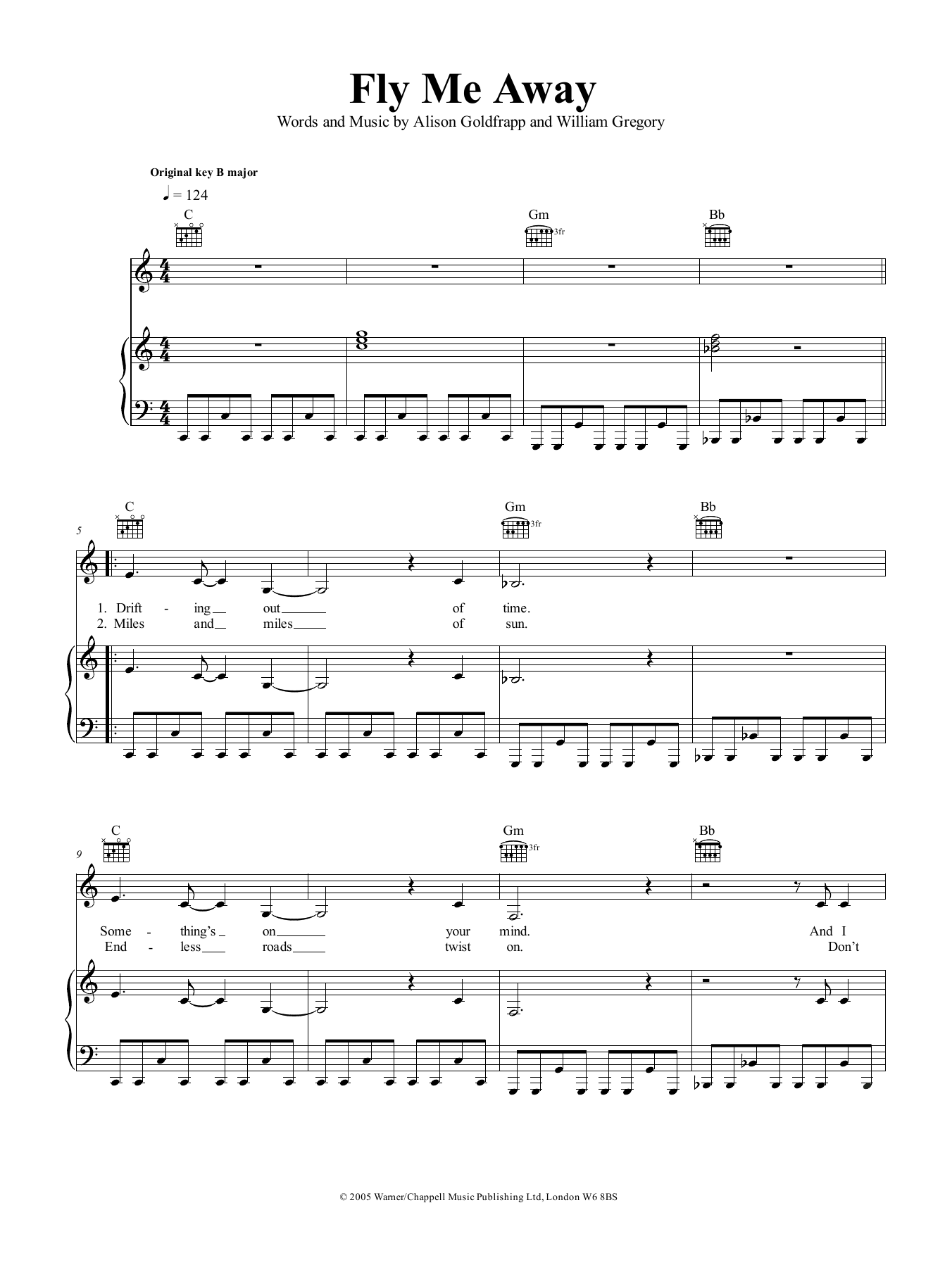 Download Goldfrapp Fly Me Away Sheet Music