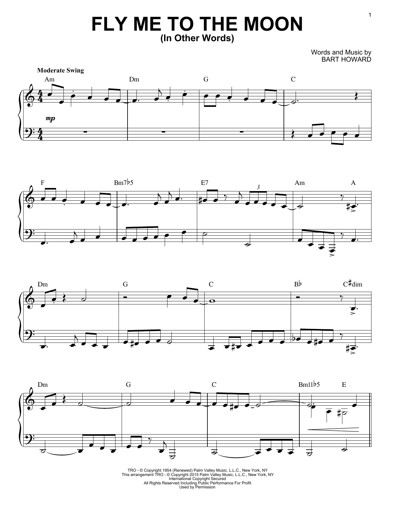Download Tony Bennett Fly Me To The Moon (In Other Words) [Ja Sheet Music