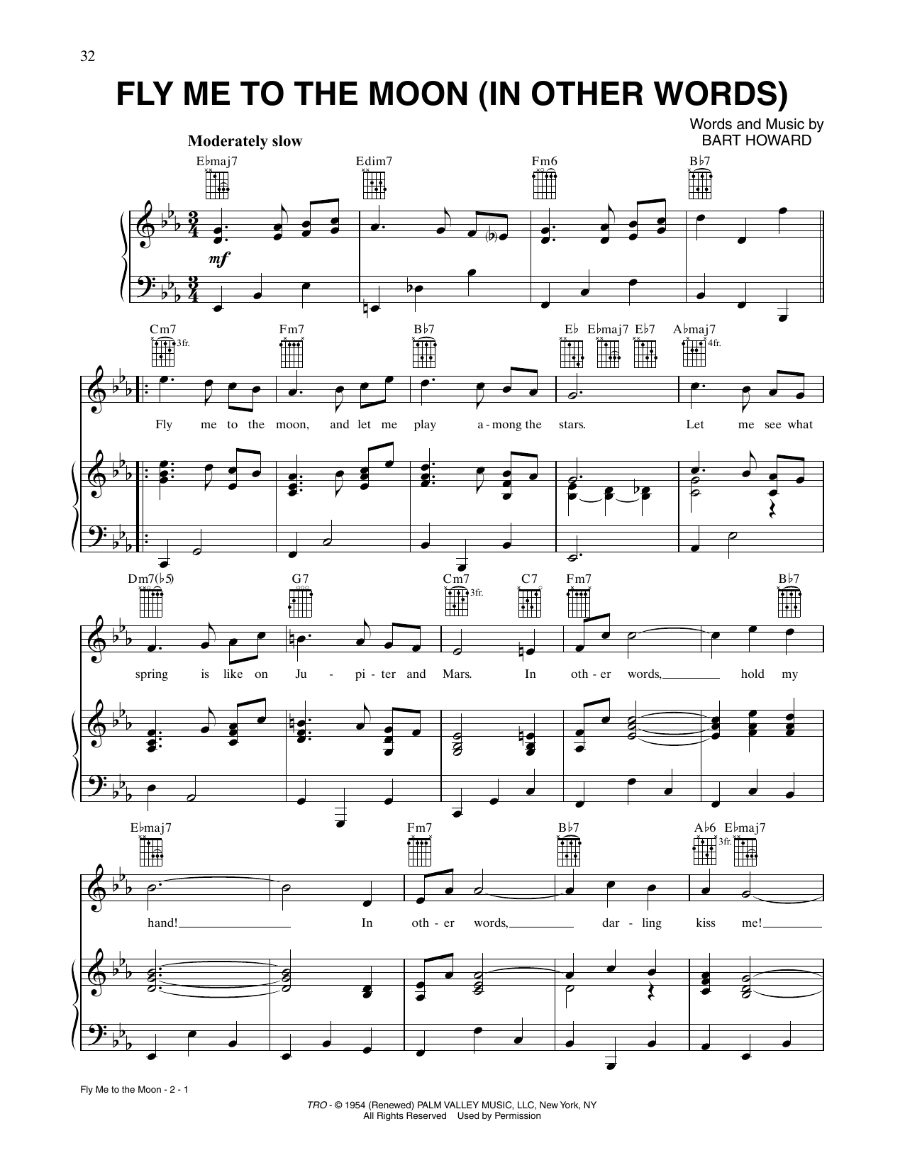 Download Tony Bennett Fly Me To The Moon (In Other Words) Sheet Music